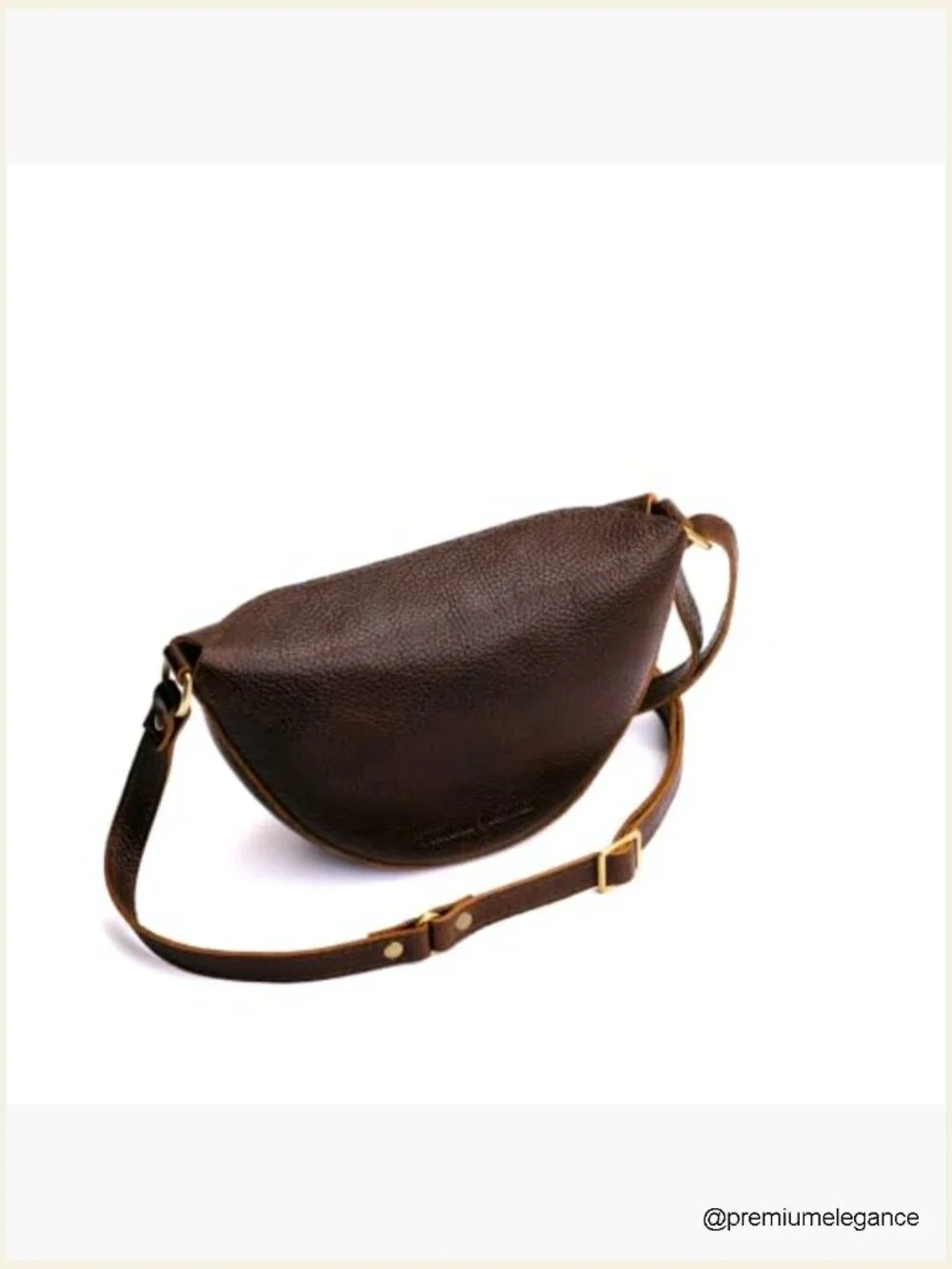 Full-Grain Leather Sling Bag with Adjustable Strap
